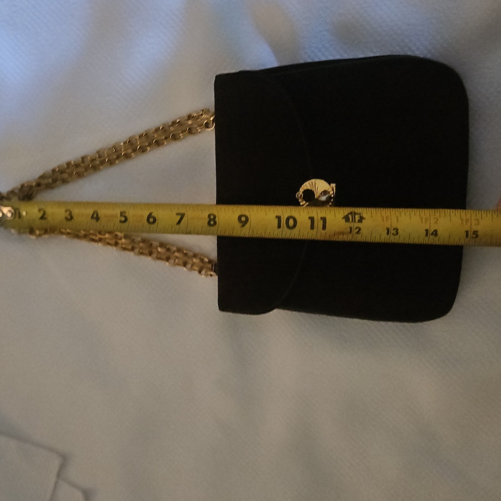 Vintage Brown Suede Bag with Gold Chain - Picture 11 of 12